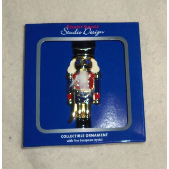 Nutcracker Christmas Ornament with European Crystal Regent Square Studio Design - Picture 1 of 1